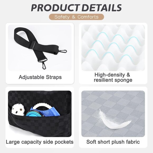 Elevated Dog Car Seat for Small/Medium Dogs up to 35 lbs - Picture 6 of 8